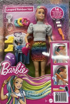 Mattel - Barbie - Leopard Rainbow Hair - Caucasian - Doll
